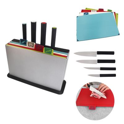 China 2020 viable creative nine piece kitchen cutting board set classification multifunctional plastic cutting board combination set for sale