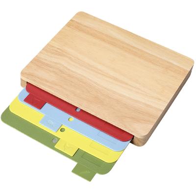 China New viable creative cutting board set, solid wood + pp plastic cutting board, kitchen non-slip cutting board for sale