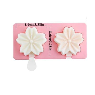 China Viable Silicone Cherry Ice Cream Mold Ice Cube Storage Box Diy Barrel Mold Dessert Ice Cream Mold With Popsicle Stick for sale