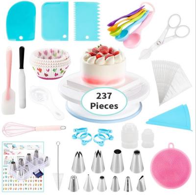 China Sustainable 237 Pcs Cake Decorating Supplies Set Baking Tools Kit Wedding Decorating Baking Tools for sale