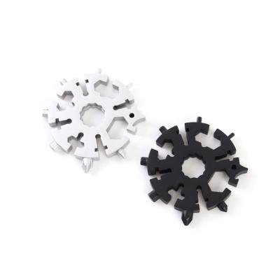 China Stainless Steel Snow Tool Snowflake Multitool EDC Credit Card Outdoor Main Chain Tool for sale