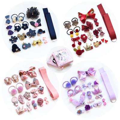 China 2022 Korean Style New Fashion Lovely Soft Cute Children's Hair Accessories 18 Piece Sets Hair Clip Sets Rubber Hairpin for sale