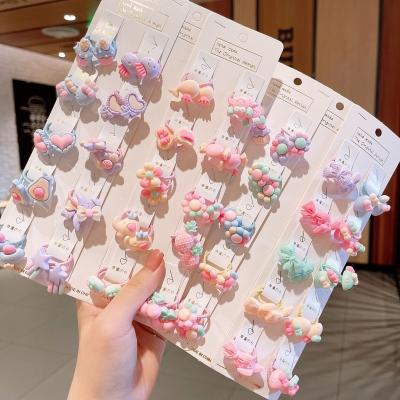 China 40pcs Korean Soft Infant Hair Ring Flower Bow Does Not Hurt Elastic Band Children Baby Hair Female Main Rope Hair Rubber Bands Tops for sale