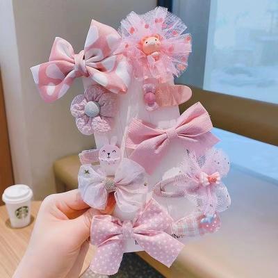 China 10pcs Amazon Soft Hot Sale Kids Hair Accessories Set Plastic Baby Hair Clips For Girls for sale