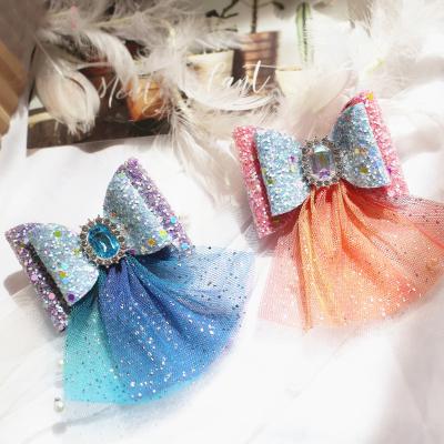 China New Aisha Sweet Frozen Princess Hair Accessories Big Flame Children's Torch Head Rope Baby Hair Clip Hair Clip Top Ring for sale