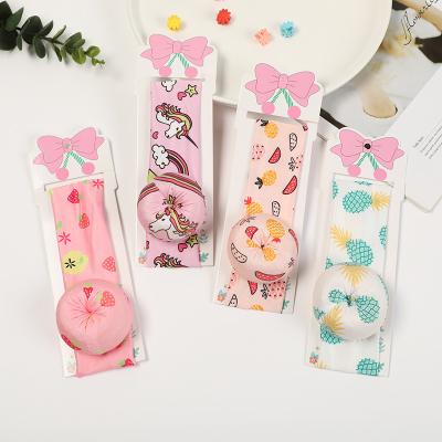 China Cute Donut Baby Girl Toddler Set Fashion Baby Hair Accessories Cotton Round Bow Hairband Headband for sale