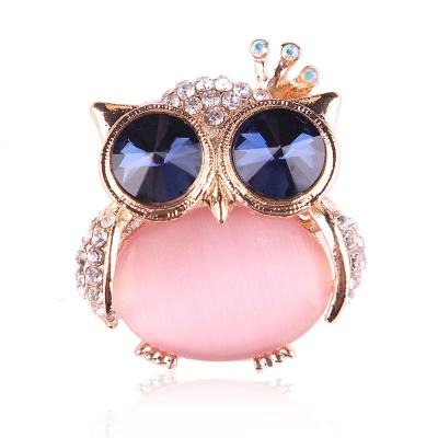 China High-grade colorful animal owl fashion popular fashion crystal elegant fashion cute glass faux stone for sale