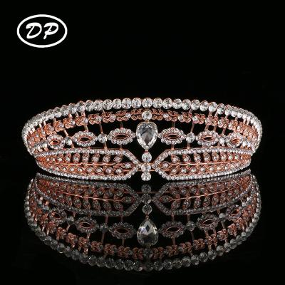 China Luxury Austrian Princess Crown Crystal Bridal Tiaras Crown For Evil Eye Rhinestone DP Fashion Wedding Hair Accessories Jewelry for sale