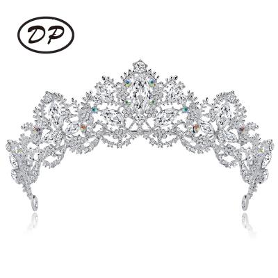 China DP new Fashion Tiara Crown Wedding Bridal Baroque Crystal Gold Bling Headbands for sale