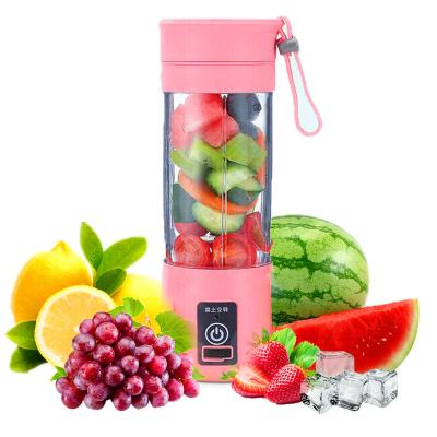 China Portable Personal Blender Car Cup USB Fruit Squeezer Electric Rechargeable Smoothies Shakes Mini Travel Plastic Bottle for sale