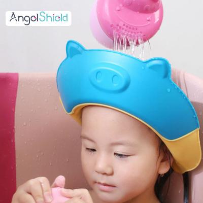 China Angel Shield Hot Sale Pig Baby Shower Hats Viable Cute Shower Hat Bathing For Kids for sale