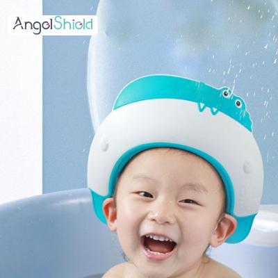 China New Viable Custom Logo Factory Direct Selling Crocodile Baby Shampoo Hat Shower Hat Bath Cap For Kids for sale