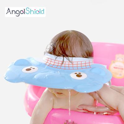 China Children's Cute Viable Angel Shield Bear Baby Silicone Shampoo Shower Cap Cap for sale