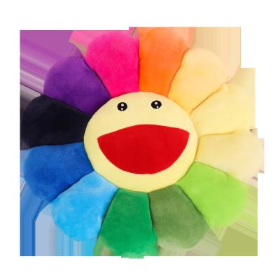 China Plush Drop Shipping Colorful Soft Floor Mat Home Decoration Flower Cushion 43CM Sunflower Doll Children Super Cute Soft Plush Pillow for sale