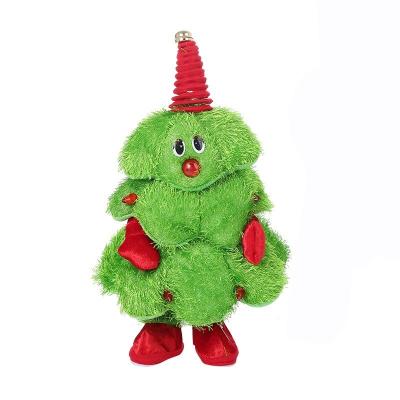 China Plush 32 cm Wholesale New Design 3D Christmas Decorations Felt Electronic Christmas Tree With Ornaments for sale