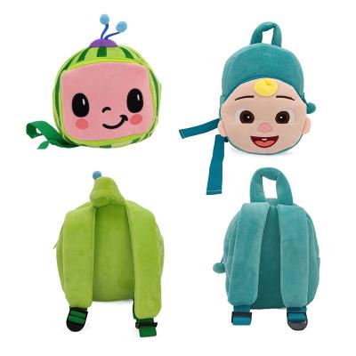 China Plush Drop Shipping JJ Popular Plush Doll Watermelon Cartoon School Backpack Blue Soft Plush Watermelon Backpack for sale