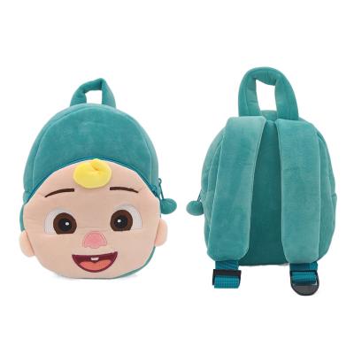 China 2022 super soft plush watermelon jj plush fabric child plush school bags cocomelon backpack bag for sale