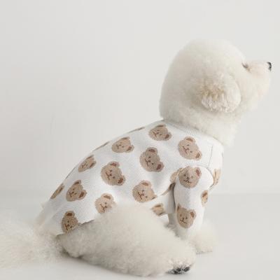 China Small Pug Bear Autumn Winter Warm Sweater Head Cute Pug Pet Sweater Dog Clothes for sale