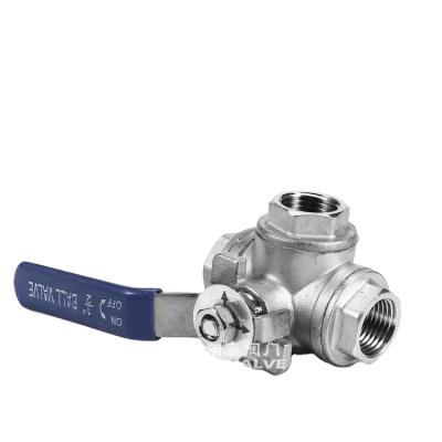 China Best wholesale 3way stainless steel ball valve stainless steel 3way ball valve for sale