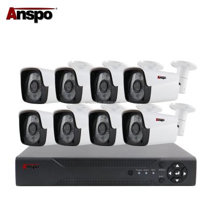 China Anspo AHD 8CH Outdoor NIGHT VISION KIT 2MP Security Cameras System Video CCTV 1080P for sale