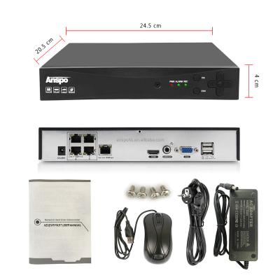 China H.265 4CH 5MP Output Security Surveillance Network Video Recorder POE NVR ASP-6504NVR/POE Video Video Recorder for sale