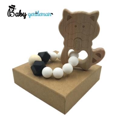 China Natural Wooden Bead Baby Cartoon Solid Wood Molar Bracelet For Baby Z08261K for sale