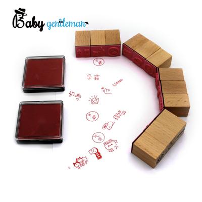 China Children's Toy Wholesale Classic Wooden Seal Stamp With Ink Pad Z12119E for sale