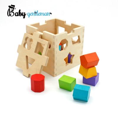 China 2019 Best Selling Plywood+ Shape Sorter Solid Wood Wooden Toy Baby Educational Toy With Pattern Blocks Z12080D for sale