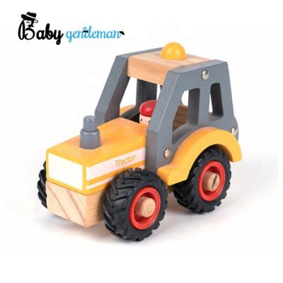 China Wooden Mini Most Popular Educational Tractor Solid Wood Toy For Children Z04450A for sale