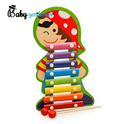 China Wholesale Cartoon Toy Children Musical Instrument Wooden Xylophone With 8 Tone Z07063C for sale