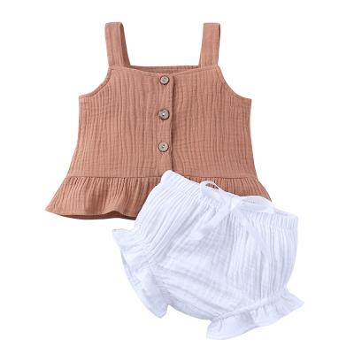 China Girl Canvas Fashion Polyester/Cotton Summer Baby Children's Clothing Comfortable Cotton Sling Leisure Sleeveless for sale