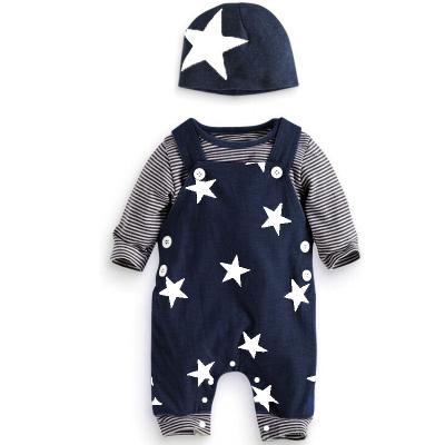 China QUICK DRY Children's Autumn Star Suits Long Sleeve Rts Spring T-shirt Strap Hat Kids Two Piece Infant Baby Clothing Sets Boys for sale