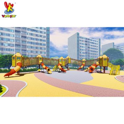 China Wood+LLDPE+Galvanized Steel Pipe Wooden Outdoor Child Playground Equipment For Amusement Park for sale