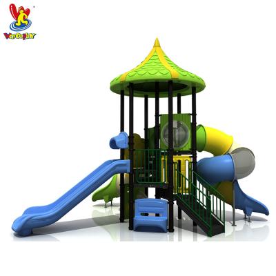 China Fairy Tale Series Amusement Park Outdoor Playground Equipment With Three Rotating Kids Slides 700*590*540cm for sale