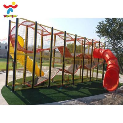 China LLDPE+Galvanized Steel Pipe Large Cage Rope Playsets Kids Amusement Park Net Outdoor Playground Equipment For Sports Park for sale