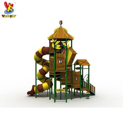 China Plastic Playground Amusement Park Outdoor Playground Playground Wooden Slide for sale