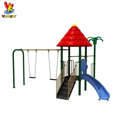 China Imported LLDPE Steel Pipe +galvanized Steel Pipe Wandeplay Outdoor Children Slide Garden Plastic Swing Set for sale