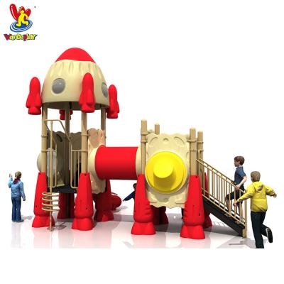 China LLDPE+Galvanized Steel Pipe Kids Outdoor Playground Equipment Rocket Park Slide for sale