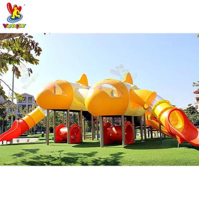 China Theme Park Amusement Park Airplane Doubles Kids Playground Outdoor Plastic Playset Airplanes Slides Equipment For Kindergarten for sale