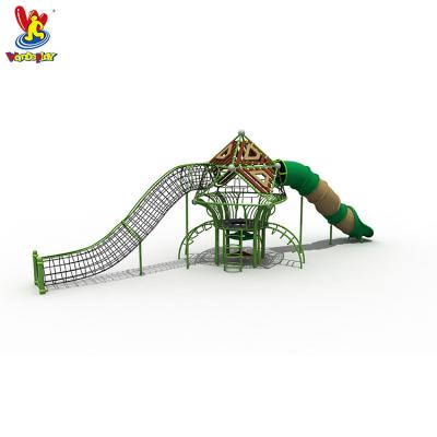 China Imported LLDPE Steel Pipe +Rope Bird's Nest Theme Amusement Park Rope +Galvanized Cage Climbing Games Kids Outdoor Playground Plastic Slides Climbing Equipment Playsets for sale for sale