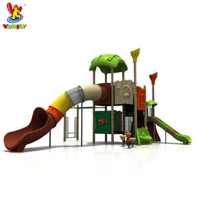 China LLDPE+Galvanized Steel Pipe Forest Theme Amusement Park Rides Outdoor Kids Toys Plastic Slide Playground For Sale for sale