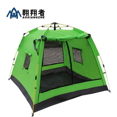 China Double Layers 3-4 Person Good Quality Thicken Outdoor Automatic Tent Waterproof Large Space Camping Tent for sale