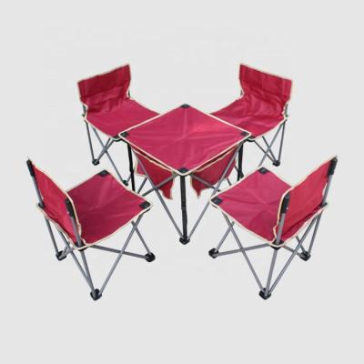 China wholesale portable red folding camping picnic easy carry outdoor moving foldable table chairs for sale