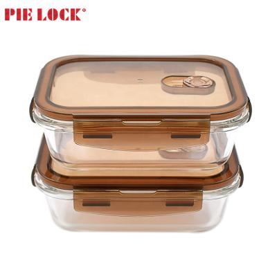 China Sustainable Glass Food Container With Vent Hole Lid Meal Prep Food Container Storage for sale