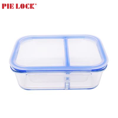 China Freshness Preservation Amazon Top Selling Full Airtight High Borosilicate Microwave Separation Food Safe Glass Lunch Box for sale