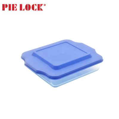 China Disposable Square High Borosilicate Glass Baking Dish With PP Lid for sale