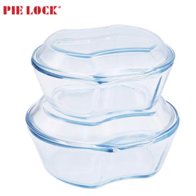 China Sustainable High Borosilicate Glass Lid Can Be 2 Plate Glass Casserole Set for sale