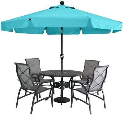 China Modern MASTERCANOPY Valance Patio Umbrella For Outdoor Table Market 8 Ribs 9ft Turquoise for sale