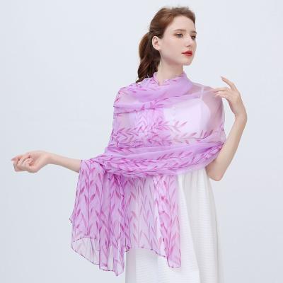 China Spring Women Hijab Scarf Print Beach Design Stoles Satin Shawl Scarves Big Casual Silk Soft Elegant Head Bandana Ethnic Print Scarves for sale