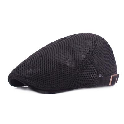 China New Fashion Mens Womens Unisex Flat Striped Sun Mesh Beret Cap Newsboy Golf Flat Peaked Sports Beret Hat For Girls for sale